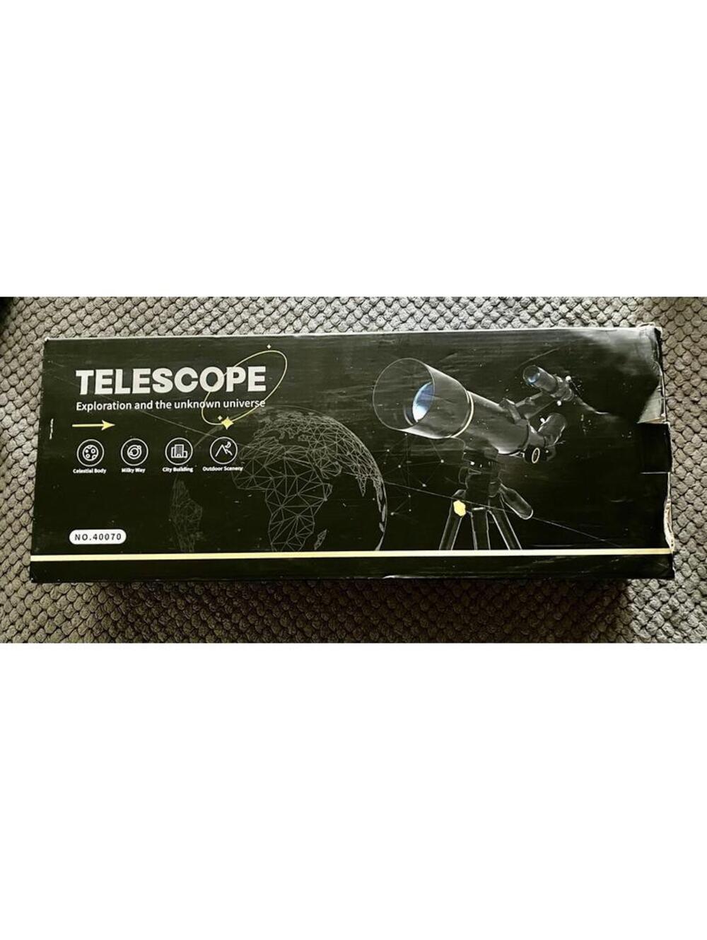 Telescope 70mm Refracting Remote 400mm AZ mount tripod 40070 20X200